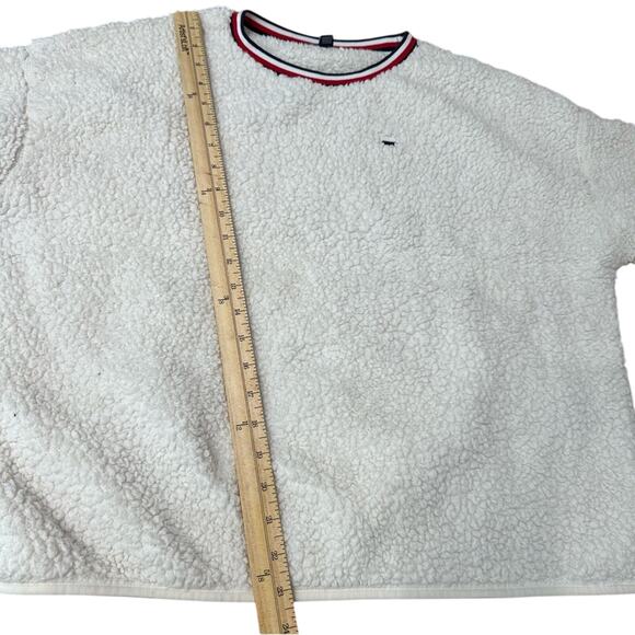 Tommy Hilfiger Oversized Sherpa Pullover Sweater Women’s Size Small Soft Logo - Picture 9 of 9